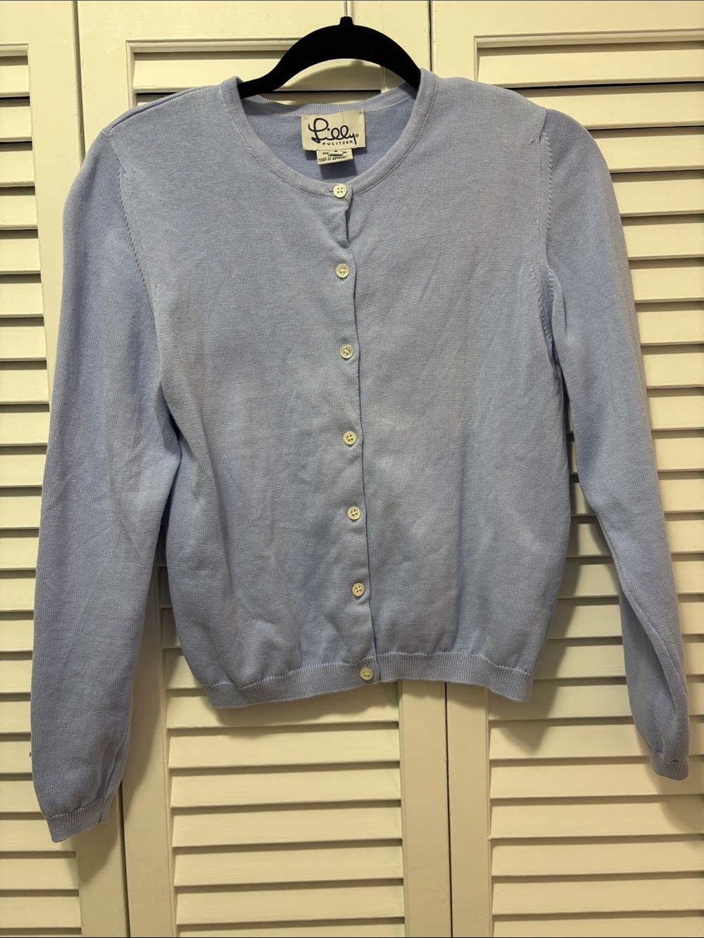 Lilly Pulitzer Pastel Blue Button-Front Crewneck Cardigan